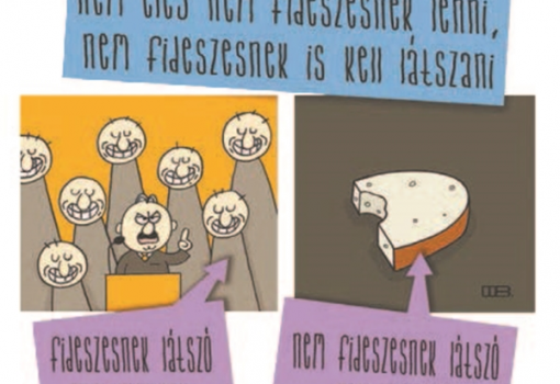 <h1>Nem elég nem fideszesnek lenni, nem fideszesnek is kell látszani. 
Az egyik rajzon fideszesnek látszó nem fideszes - a másikon nem fideszesnek látszó nem fideszes.
WEISZ BÉLA rajza</h1>-